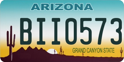 AZ license plate BII0573