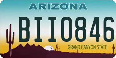 AZ license plate BII0846