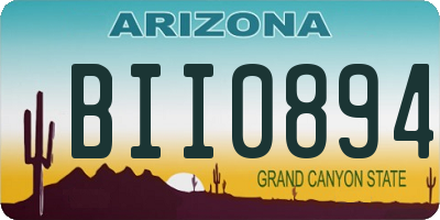 AZ license plate BII0894