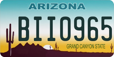 AZ license plate BII0965