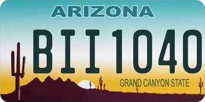AZ license plate BII1040