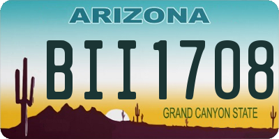 AZ license plate BII1708
