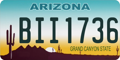 AZ license plate BII1736