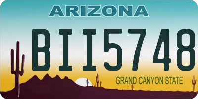 AZ license plate BII5748