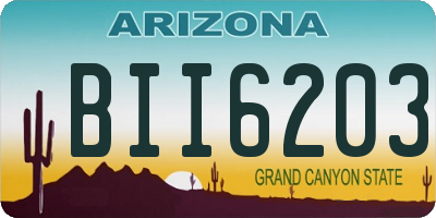 AZ license plate BII6203