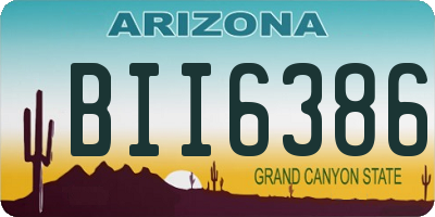 AZ license plate BII6386