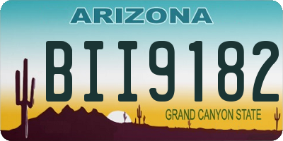 AZ license plate BII9182