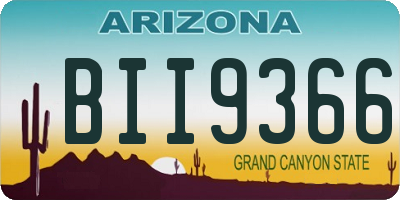 AZ license plate BII9366