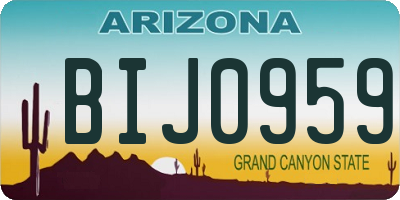 AZ license plate BIJ0959
