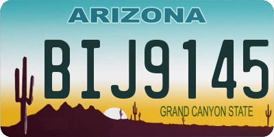 AZ license plate BIJ9145