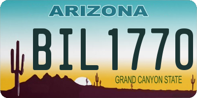 AZ license plate BIL1770