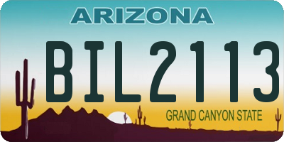 AZ license plate BIL2113