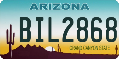 AZ license plate BIL2868