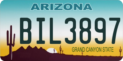 AZ license plate BIL3897