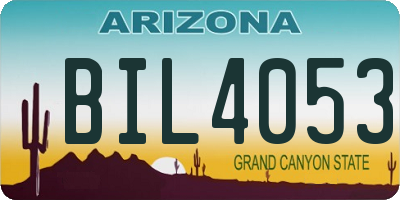 AZ license plate BIL4053