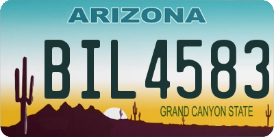 AZ license plate BIL4583