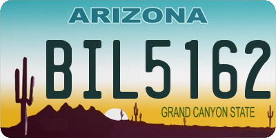 AZ license plate BIL5162