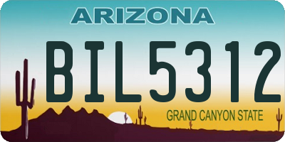 AZ license plate BIL5312