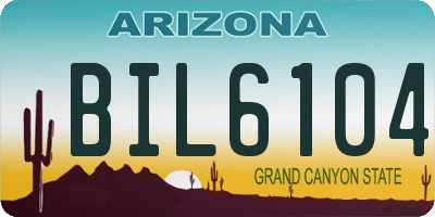 AZ license plate BIL6104