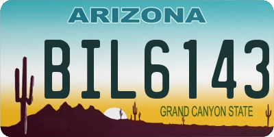 AZ license plate BIL6143