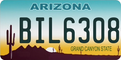 AZ license plate BIL6308