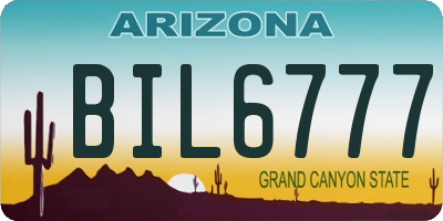AZ license plate BIL6777