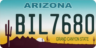 AZ license plate BIL7680