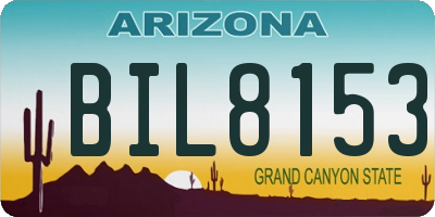 AZ license plate BIL8153