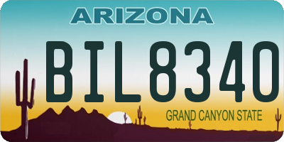 AZ license plate BIL8340