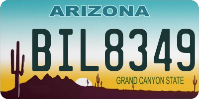 AZ license plate BIL8349