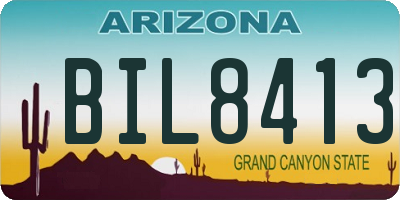 AZ license plate BIL8413