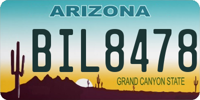 AZ license plate BIL8478