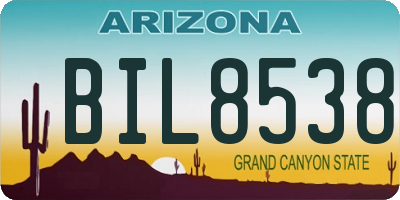 AZ license plate BIL8538
