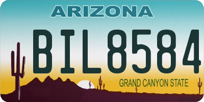 AZ license plate BIL8584