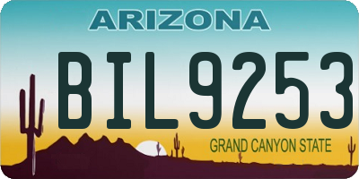 AZ license plate BIL9253