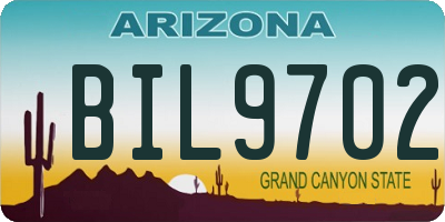 AZ license plate BIL9702