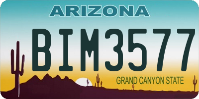 AZ license plate BIM3577