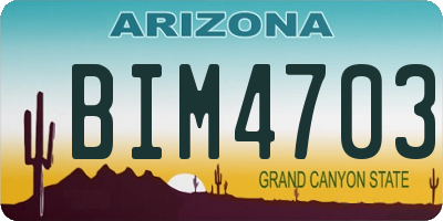 AZ license plate BIM4703