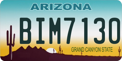 AZ license plate BIM7130
