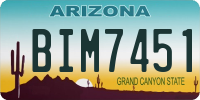 AZ license plate BIM7451