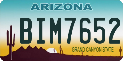 AZ license plate BIM7652