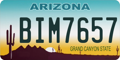 AZ license plate BIM7657