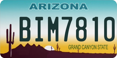 AZ license plate BIM7810