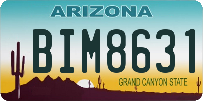 AZ license plate BIM8631