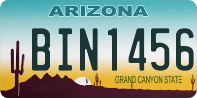 AZ license plate BIN1456