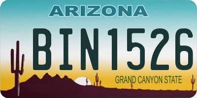 AZ license plate BIN1526