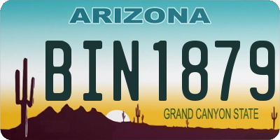 AZ license plate BIN1879