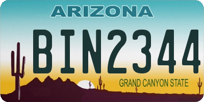 AZ license plate BIN2344