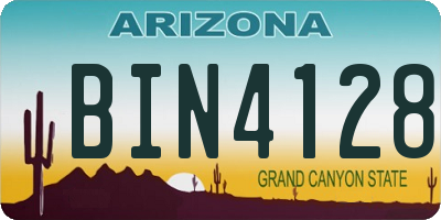 AZ license plate BIN4128