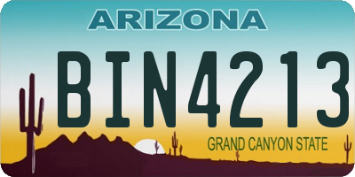 AZ license plate BIN4213